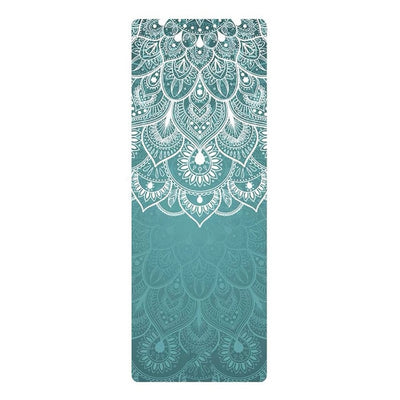 Natural Rubber Patterned Yoga Mat Non-slip Portable Microfiber