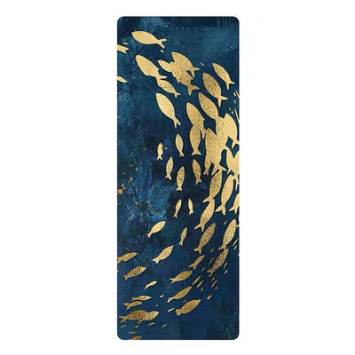 Natural Rubber Patterned Yoga Mat Non-slip Portable Microfiber