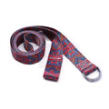 Printed Cotton Yoga Belt Washable D-Ring Stretch