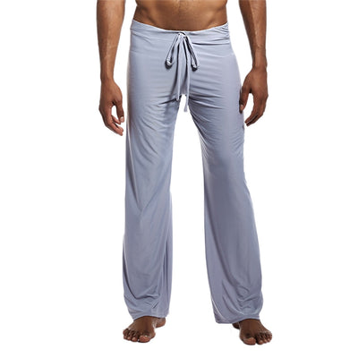 Yoga Fitness Casual Pants Men's Solid Drawstring Trousers Sports Pants