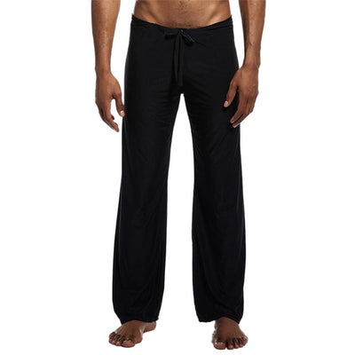 Yoga Fitness Casual Pants Men's Solid Drawstring Trousers Sports Pants