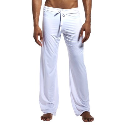 Yoga Fitness Casual Pants Men's Solid Drawstring Trousers Sports Pants