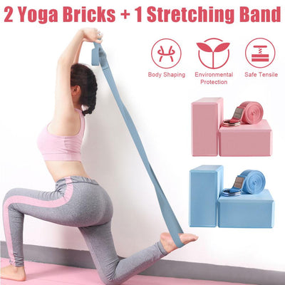 EVA Yoga Block Set Pilates Brick Fitness Belt Set