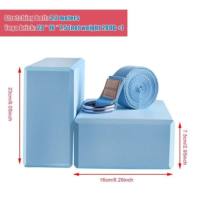 EVA Yoga Block Set Pilates Brick Fitness Belt Set