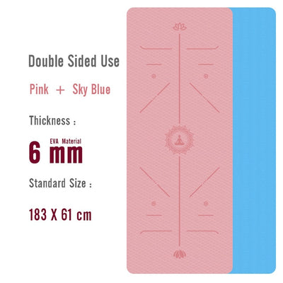 1830*610*6mm EVA Yoga Mat with Position Line Non Slip Carpet Mat