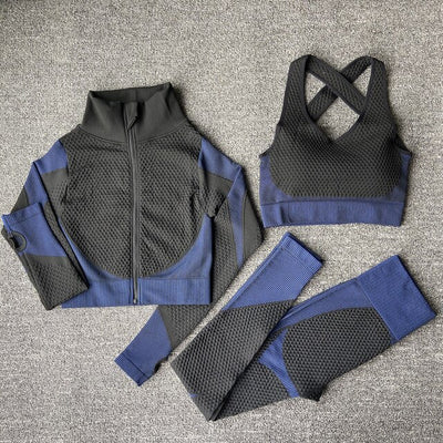 Seamless Yoga Sets New Knitted Hip-lifting Elastic Running Sports