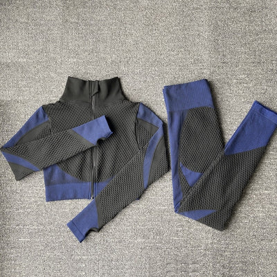 Seamless Yoga Sets New Knitted Hip-lifting Elastic Running Sports