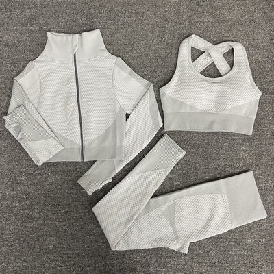 Seamless Yoga Sets New Knitted Hip-lifting Elastic Running Sports