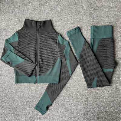 Seamless Yoga Sets New Knitted Hip-lifting Elastic Running Sports