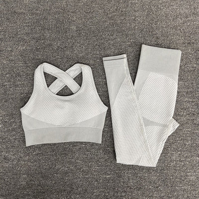 Seamless Yoga Sets New Knitted Hip-lifting Elastic Running Sports