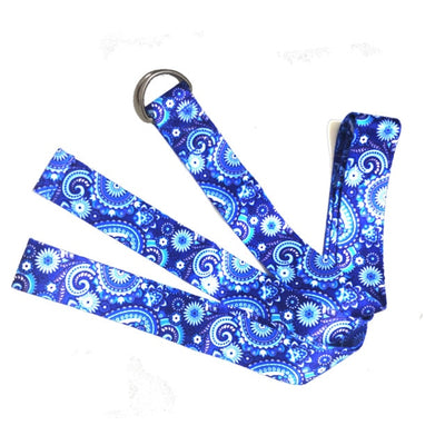 Printed Cotton Yoga Belt Washable D-Ring Stretch